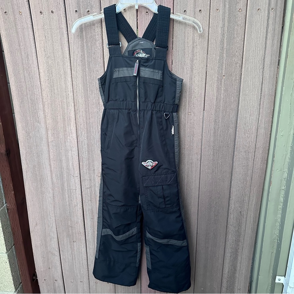 OBERMEYER | Boy’s Size 6 Black Gray Snow Bib Overalls